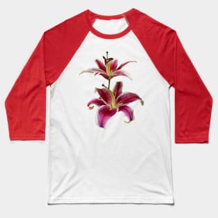 Lilies - Two Stargazer Lilies Baseball T-Shirt